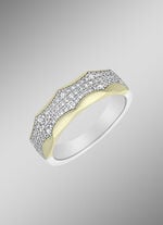 Raffiniertes Design – Damenring mit synth. Zirkonia 
