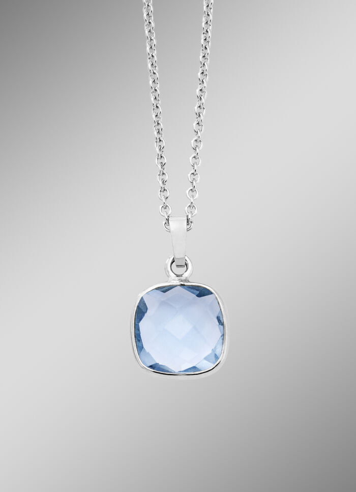 Sch&ouml;ner Anh&auml;nger mit beh. Blautopas und Ankerkette 