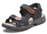 Rieker, klassische Herren-Trekkingsandalen, aus Leder DUNKELBLAU