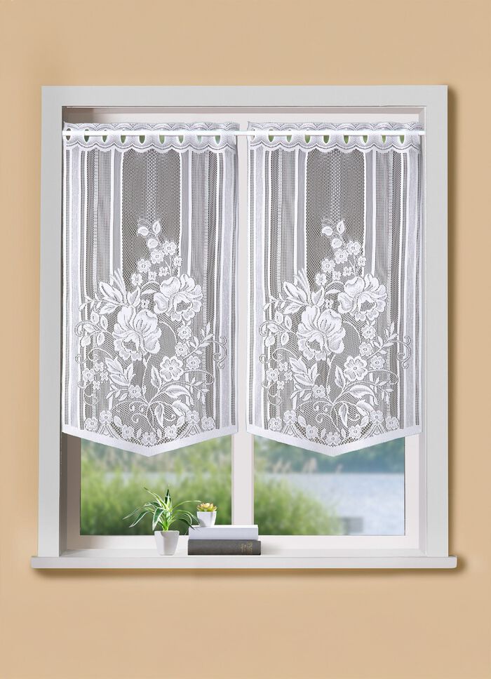 Fenster- und T&uuml;rbehang mit Stangendurchzug WEISS