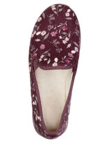 Klassische Damen-Hausschuhe, mit Gummizug BORDEAUX