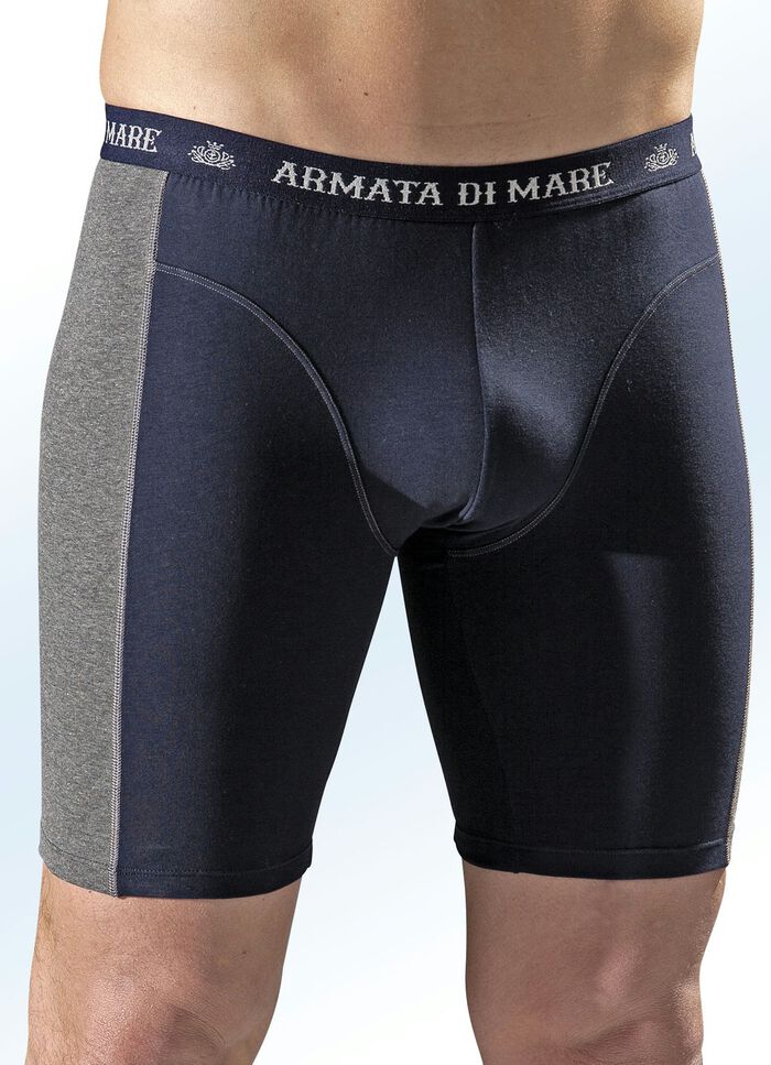 Dreierpack Longpants aus Feinjersey, mit Eins&auml;tzen, uni 