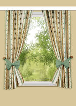 Einzelschal in Leinen-Optik mit Universalschienenband NATUR-BUNT