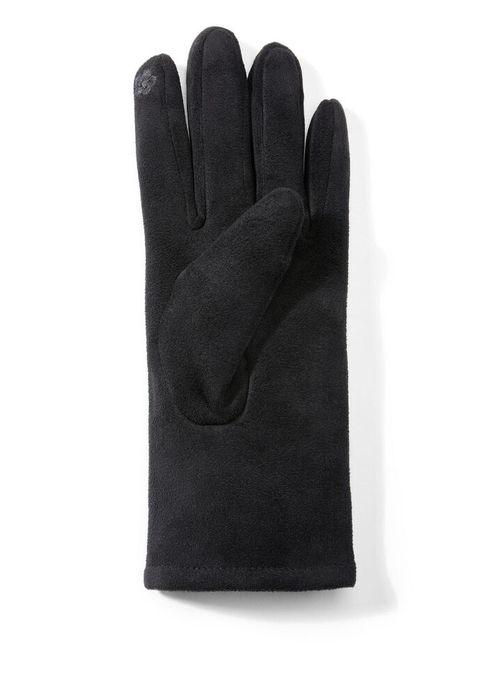 Handschuh mit edel funkelnden Glitzer-Applikationen SCHWARZ