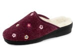 Gefütterte Damen-Hausschuhe, mit Schurwolle BORDEAUX
