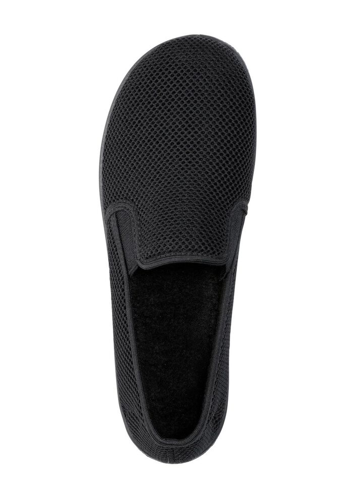 Leichte Herren-Hausschuhe, mit Gummizug SCHWARZ