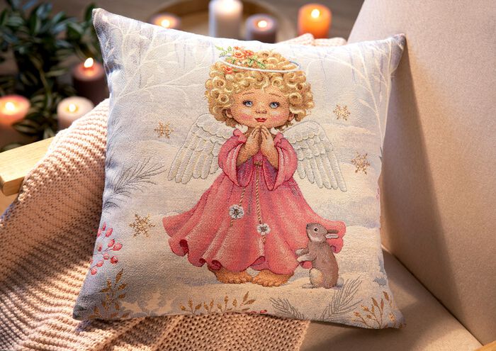 Kissenbezug Engel im Schnee 