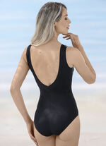 Sunmarin Badeanzug mit platziertem Druckdessin und Halbkorsage, bis Cup F 