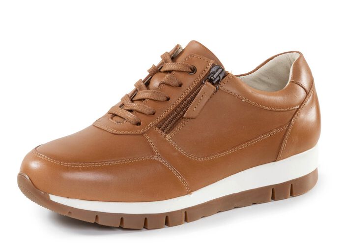 ELENA EDEN, sportliche Damen-Sneaker, Weite H, mit herausnehmbarem Fu&szlig;bett CAMEL