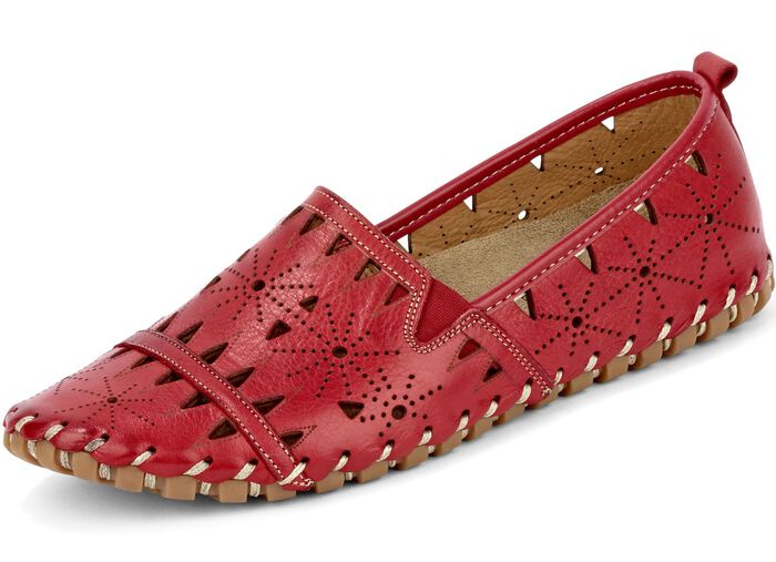 Gemini, sommerliche Damen-Slipper, Weite G, mit herausnehmbarem Fußbett ROT