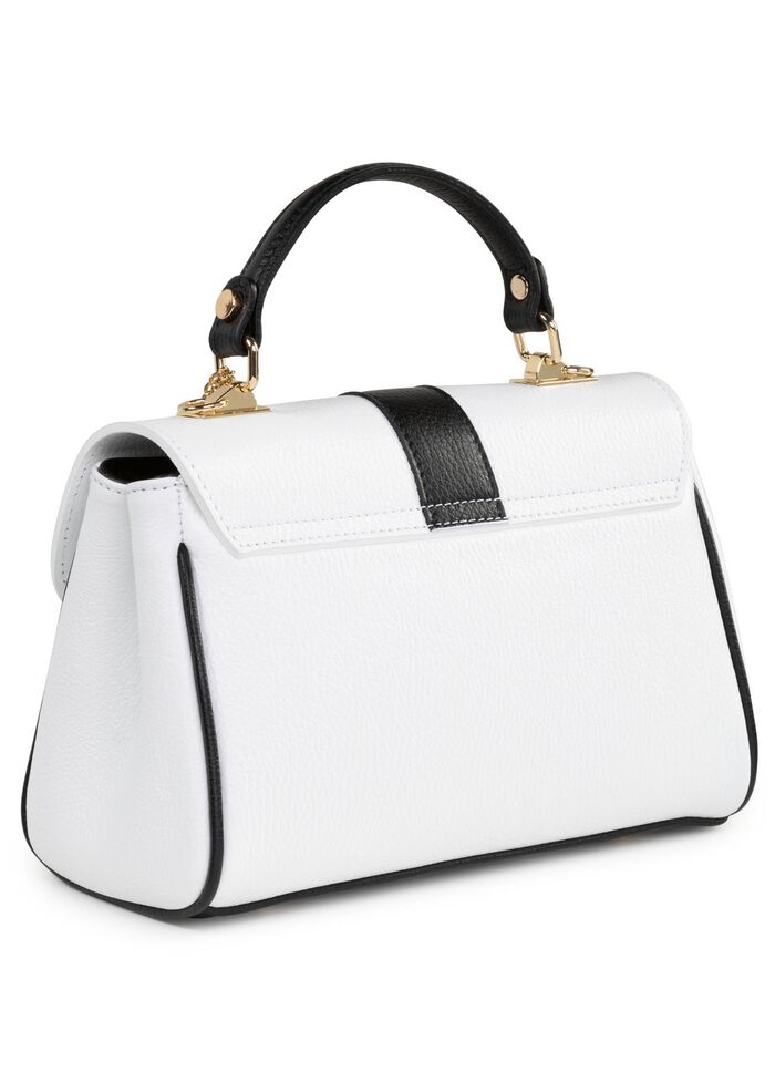 Laurina Tasche aus genarbtem Kalb-Nappaleder WEISS-SCHWARZ