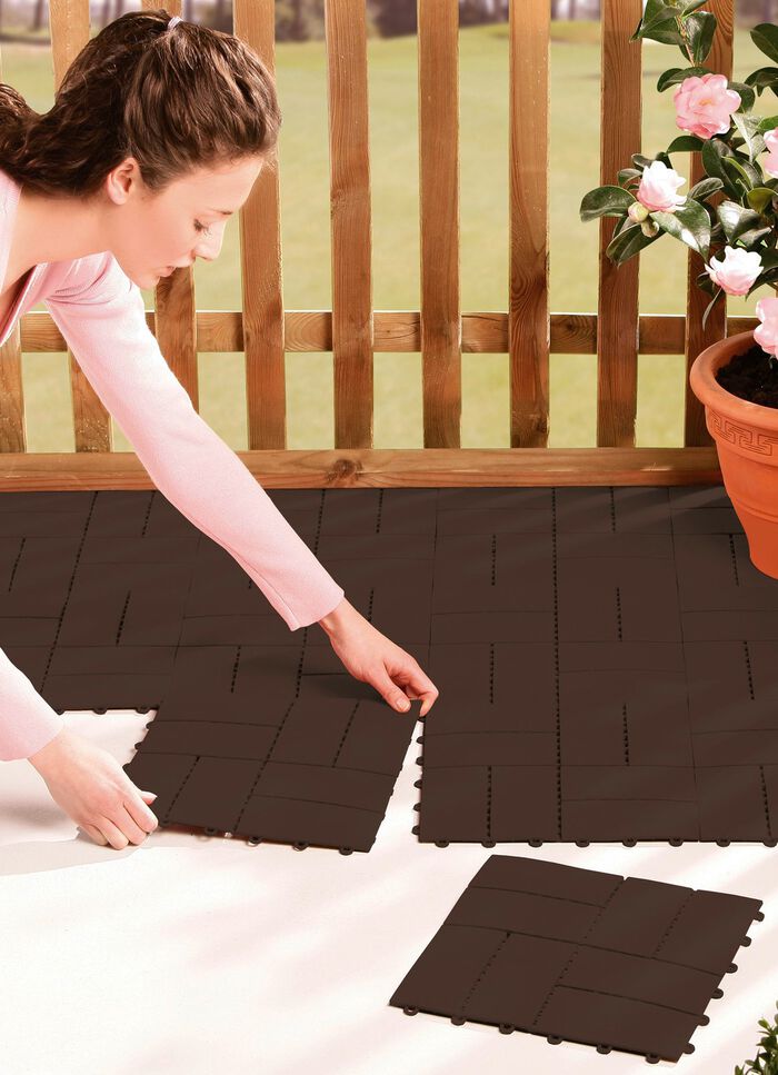 Terrassenplatten-Set, 12-teilig BRAUN