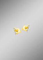 Herz-Ohrstecker in Bicolor 