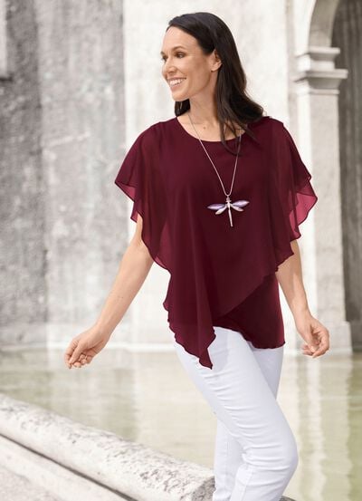 Unifarbene Poncho-Tunika 