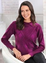 Pullover mit edlem Glitzereffekt BEERE