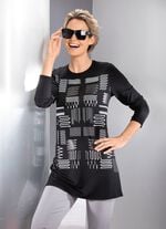 Longshirt mit kontrastfarbenem Druck 