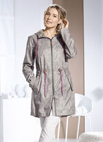 Funktions-Kurzmantel mit Blättermotive-Dessin 