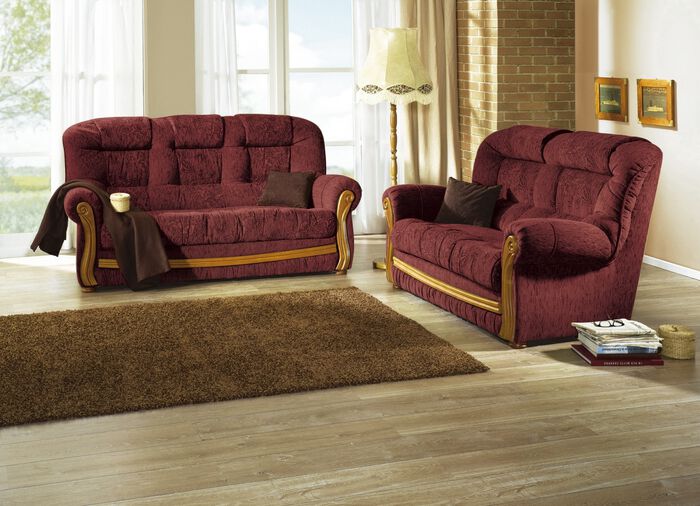 Polsterm&ouml;bel mit Echtholz-Chatosen BORDEAUX