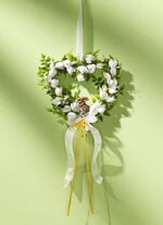 Weidenherz mit H&auml;schen aus Polyresin 