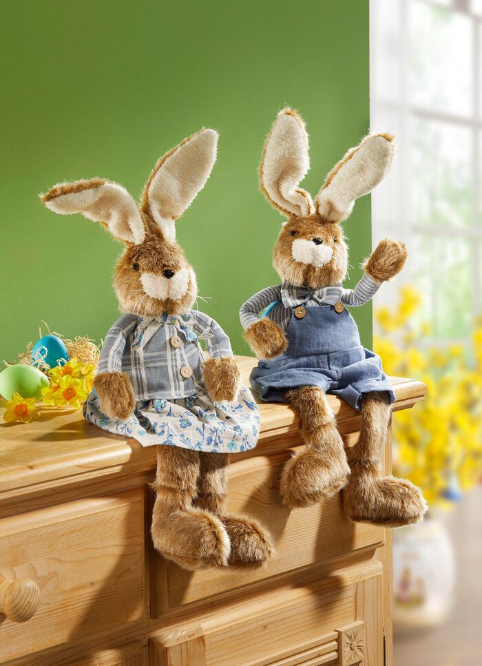 Kantenhocker Hase aus Pl&uuml;sch 