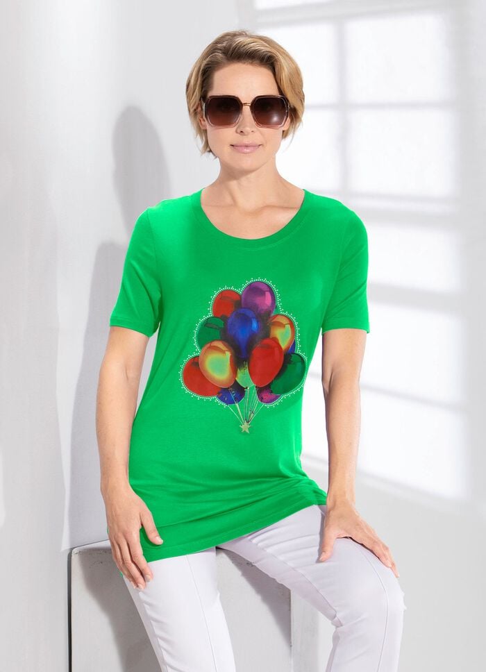 Longshirt mit Strasszier  