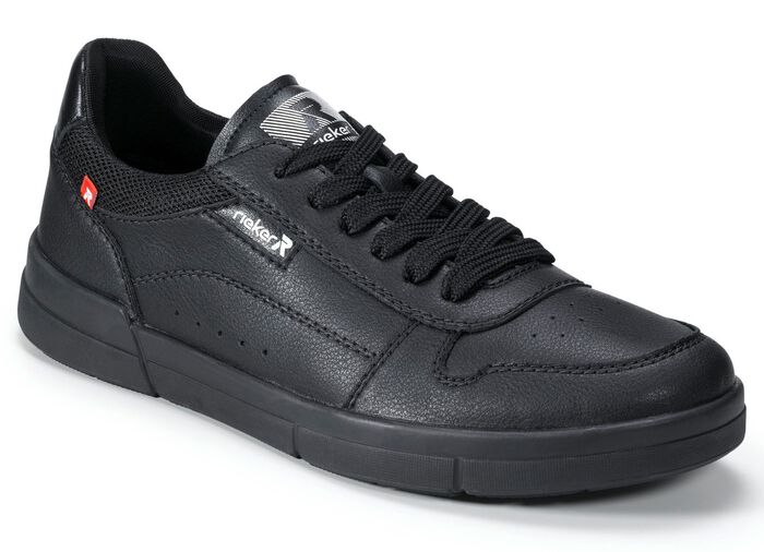 Rieker Schn&uuml;r-Sneaker aus Nappaleder SCHWARZ