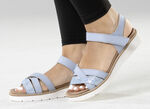 ELENA EDEN, modische Damen-Sandale, Weite H, mit herausnehmbarem Fußbett BLEU