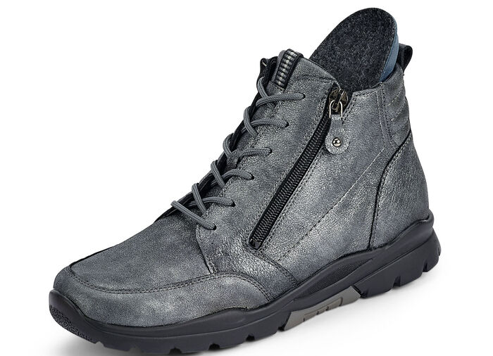 Waldläufer, gefütterte Damen-Stiefeletten, Winterschuhe, Weite H, mit herausnehmbarem Fußbett ALTSILBER