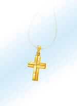 Formsch&ouml;ner Kreuz-Anh&auml;nger, teils satiniert 