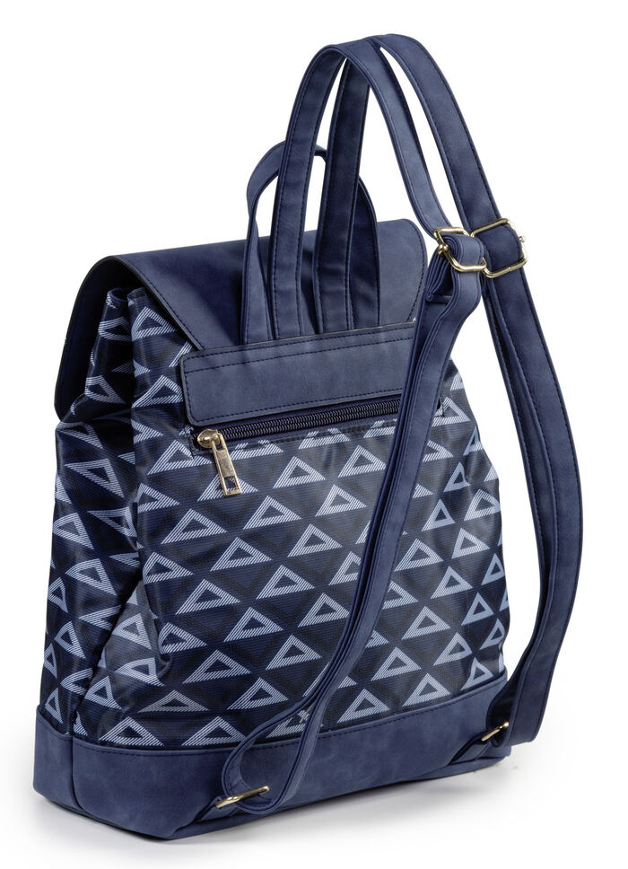 Rucksack mit effektvoll dessiniertem Textil DUNKELBLAU