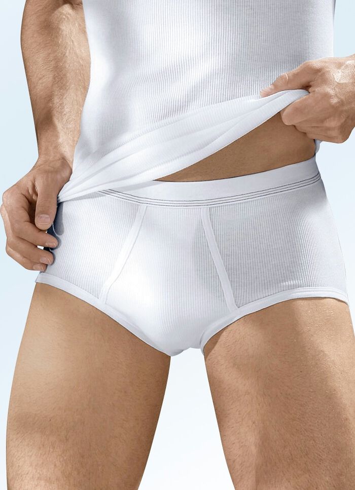 Hermko Viererpack Slips aus Doppelripp 