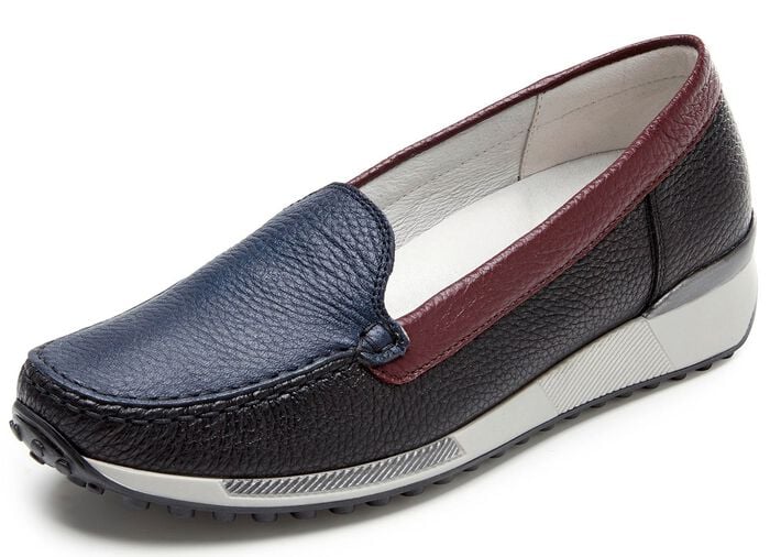 Waldl&auml;ufer Mokassin-Slipper aus edlem, weichem Hirsch-Nappaleder SCHWARZ-MULTI