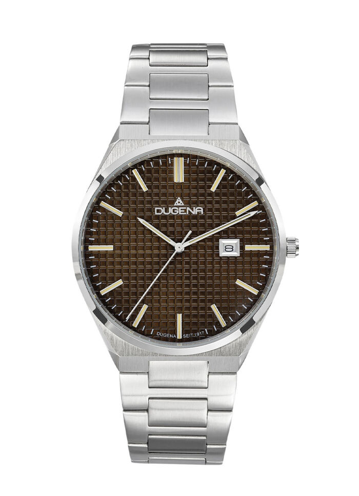 Dugena-Quartz-Herrenuhr mit Edelstahlbandgehäuse 