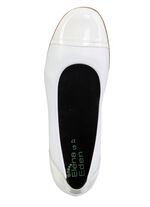 ELENA EDEN, klassische Damen-Ballerinas, Weite G, mit herausnehmbarem Fu&szlig;bett WEISS