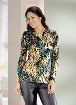 Poloshirt mit Zierknöpfen am V-Ausschnitt 