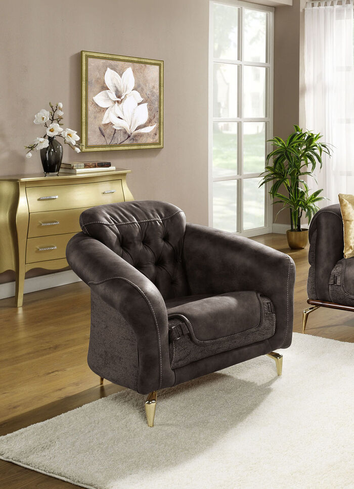 Prachtvollen Polstermöbel mit komfortabler Nosagfederung BRAUN