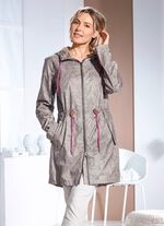 Funktions-Kurzmantel mit Bl&auml;ttermotive-Dessin 