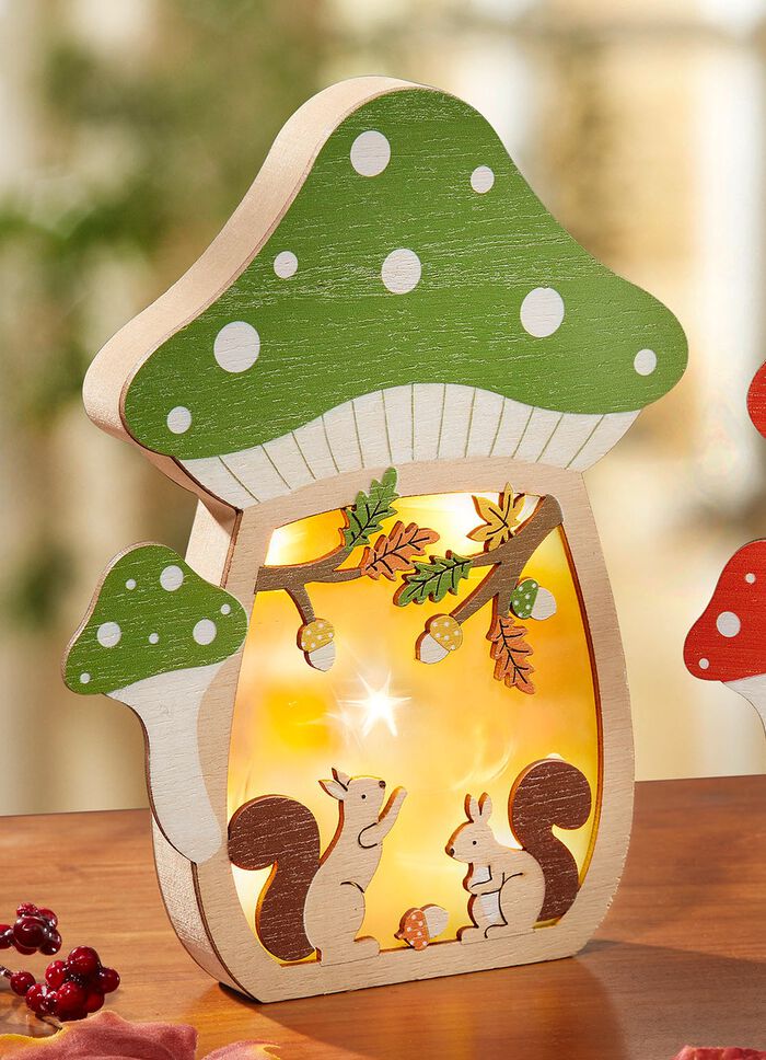 Beleuchtetes Pilz-Haus, batteriebetrieben 