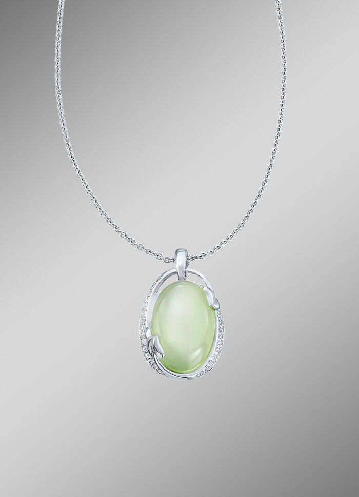 Edelstein Anh&auml;nger mit Ankerkette 
