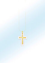 Kreuz-Anh&auml;nger mit echten Perlmutt 