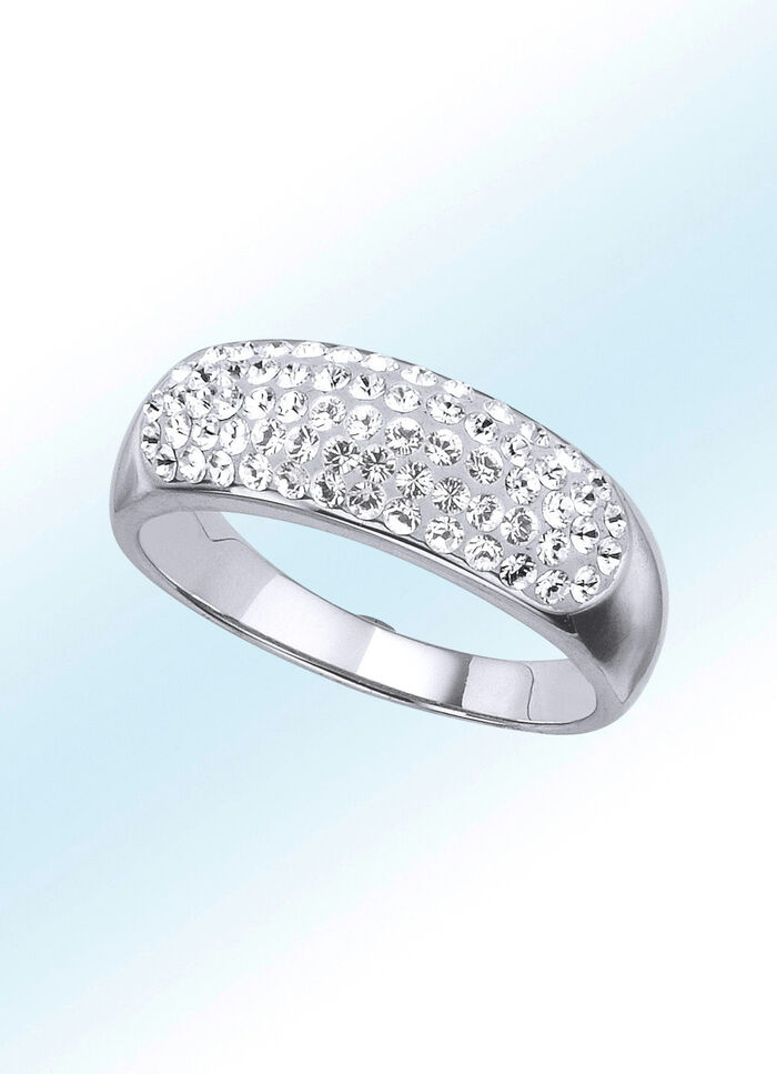 Damenring mit wei&szlig;en Swarovski-Kristallen 
