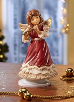 Engel mit Fl&ouml;te und Musikwerk aus dem Hause Goebel BORDEAUX