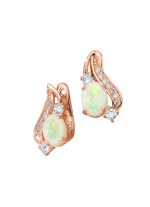 Ohrringe mit echt Opal und synth. Zirkonia 