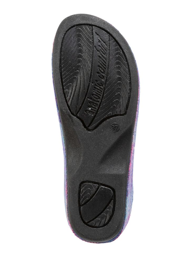 Laurina Pantoffel aus kariertem Textilmaterial 