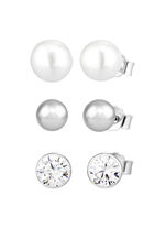 Elegantes Ohrstecker-Set aus Silber, 3 Paar 