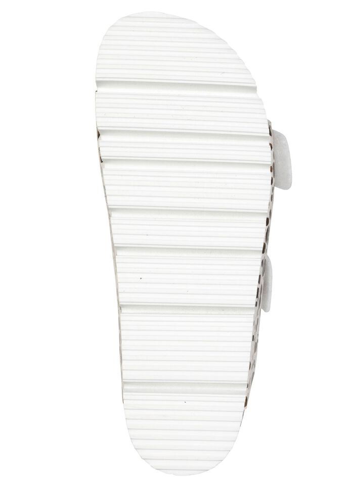 ELENA EDEN, trendige Damen-Pantoletten, Weite H, mit Klettspangen CREME-BRONZE