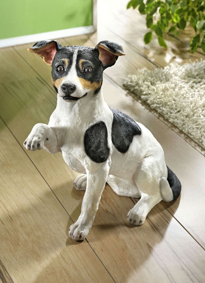 Jack Russel aus Polyresin, von Hand bemalt 