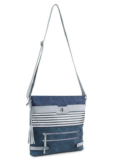 Tasche mit teilweise glitzernden Flechtdurchz&uuml;gen 