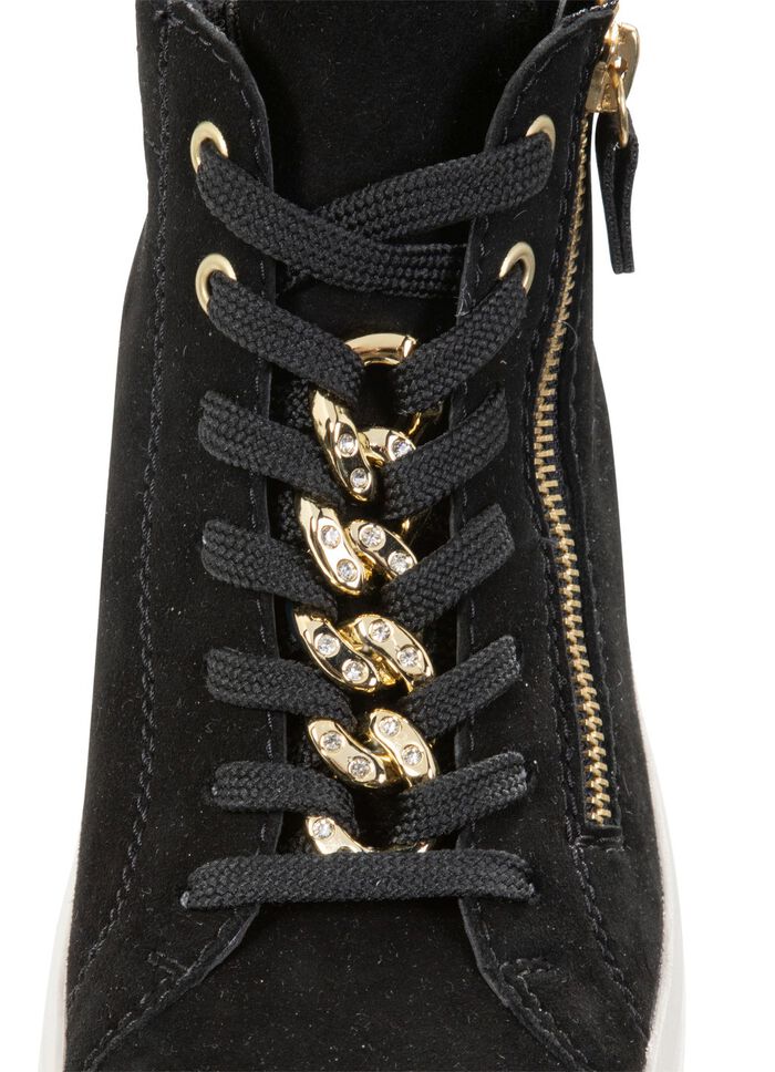 Remonte Bootie mit funkelnder Zierkette an der Schn&uuml;rung SCHWARZ