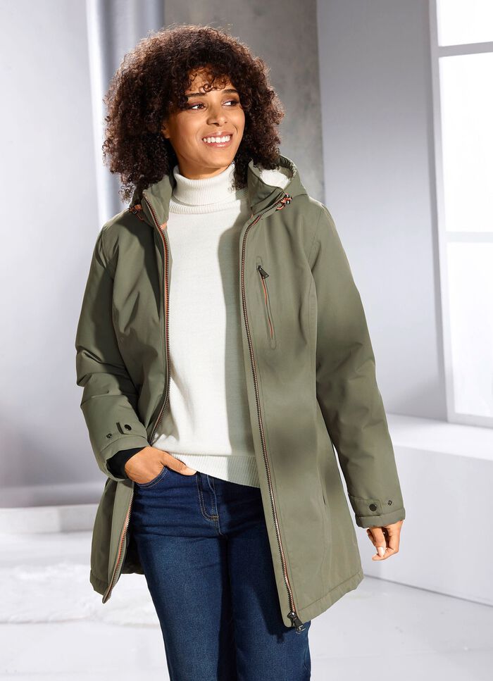 Funktionsjacke mit fester Kapuze 